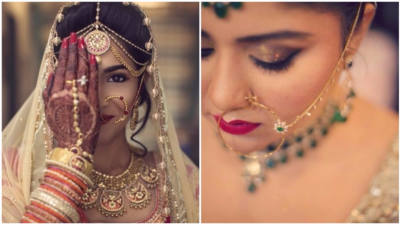 beautifull kundan nath | Bridal nose ring, Indian bridal makeup, Indian  bridal photos